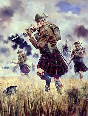 Cameron Highlander at the battle at Escaut