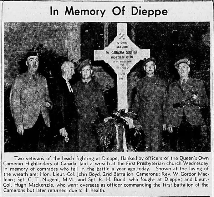 In Memory of Dieppe Article